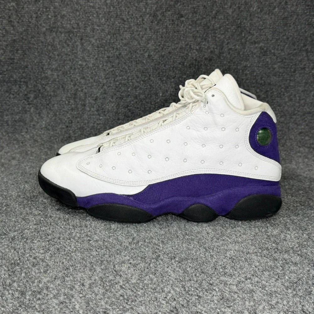 Jordan 13 Retro Shoes Men's 12 White Purple Lakers Athletic Hooping‎ Sneakers